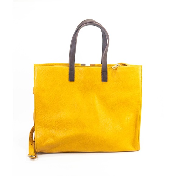 Moda Luxe Stylish, Spacious Tote Bag - Mustard/Yellow - Picture 2 of 9